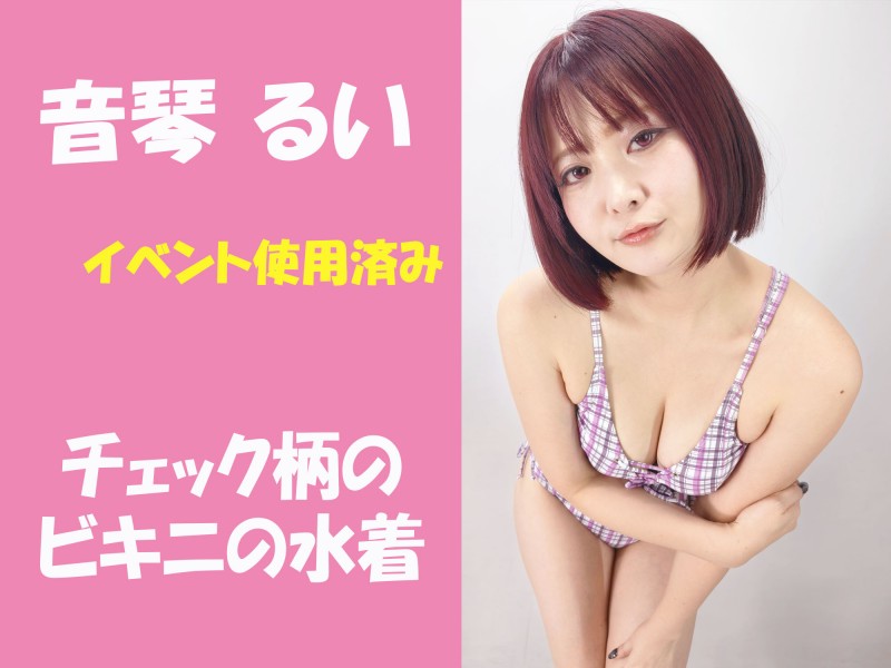 音琴るいさん【イベント使用済み】チェック柄のビキニの水着★サイン入りチェキ付 - FANZAオークション