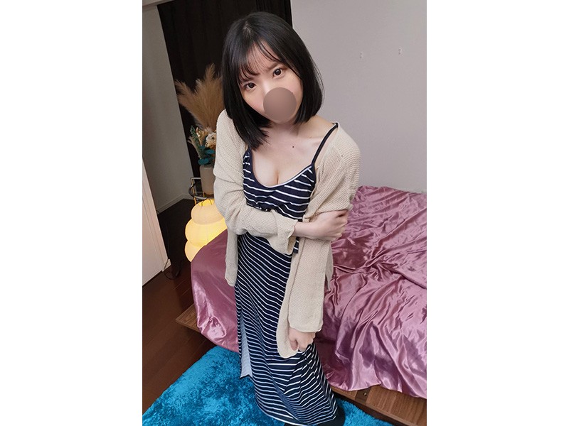 【美巨乳OL乙葉ちゃん】私物◆エクルベージュのカーディガンと縞模様のワンピースと写真◆