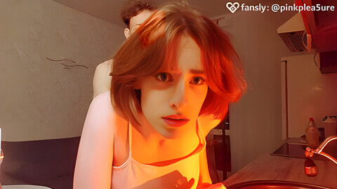 He Came Out Of The Shower Wearing Only A Bathrobe, And I Lost Control. Sensual Romantic Sex In The Kitchen