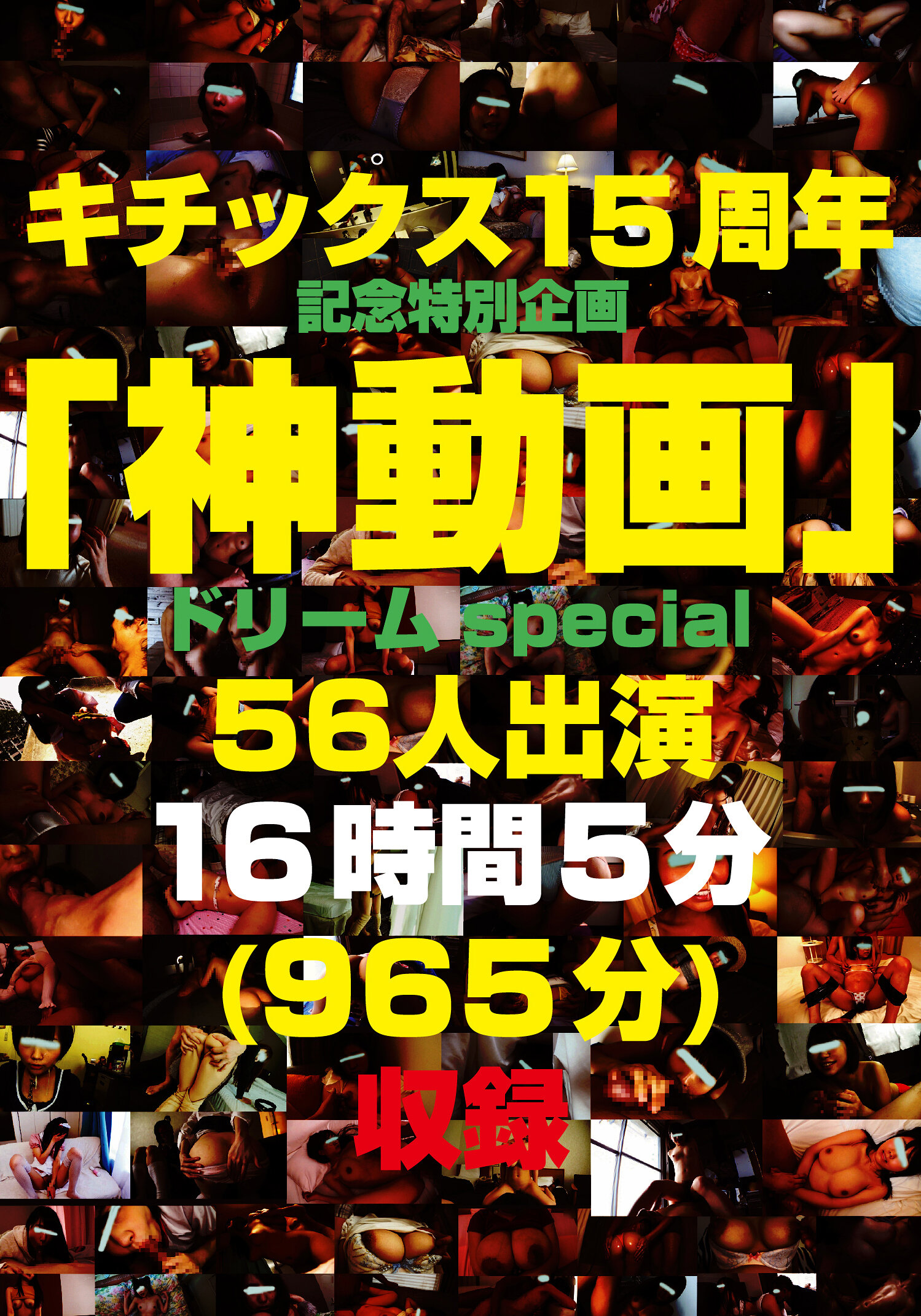 キチックス15周年記念特別企画 「神動画」ドリームspecial 56人出演 16時間5分（965分）収録